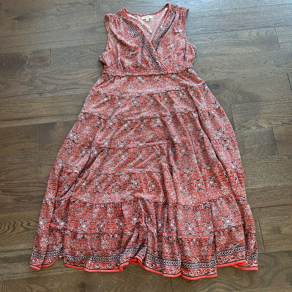 Max Studio Floral Sleeveless V-Neck Maxi Dress - Large - EUC - Picture 2 of 5